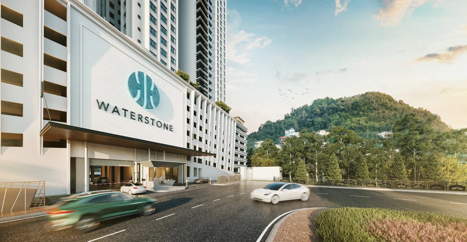 Artist impression of the Waterstone arrival entrance