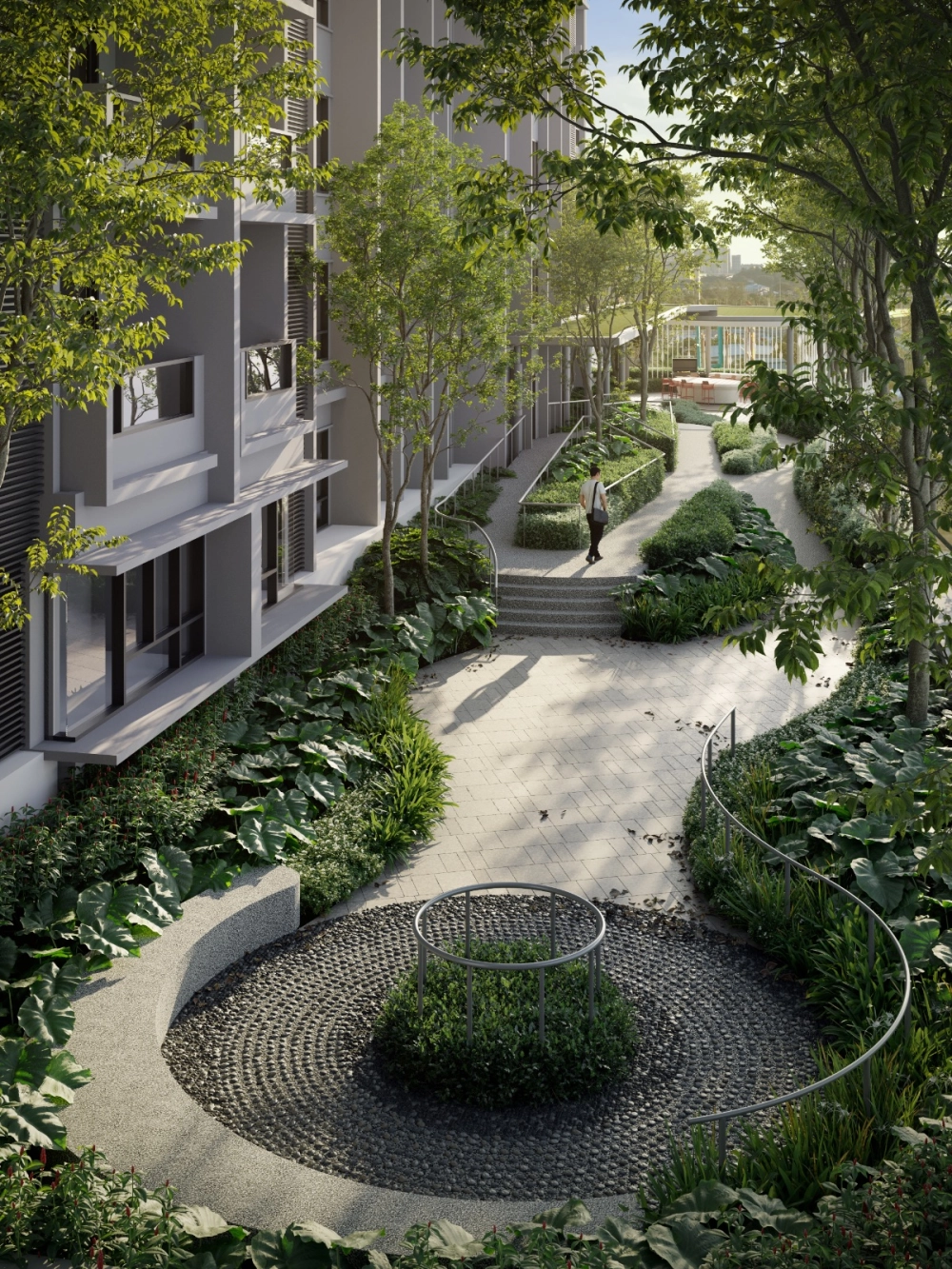 Artist impression of The Lighthauz landscaped garden