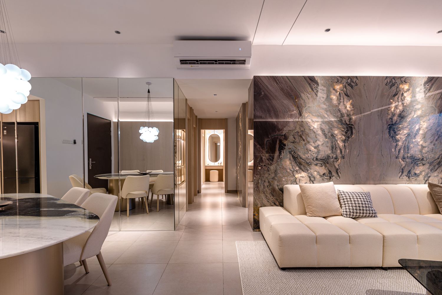 Lumina showroom open-plan living and dining area