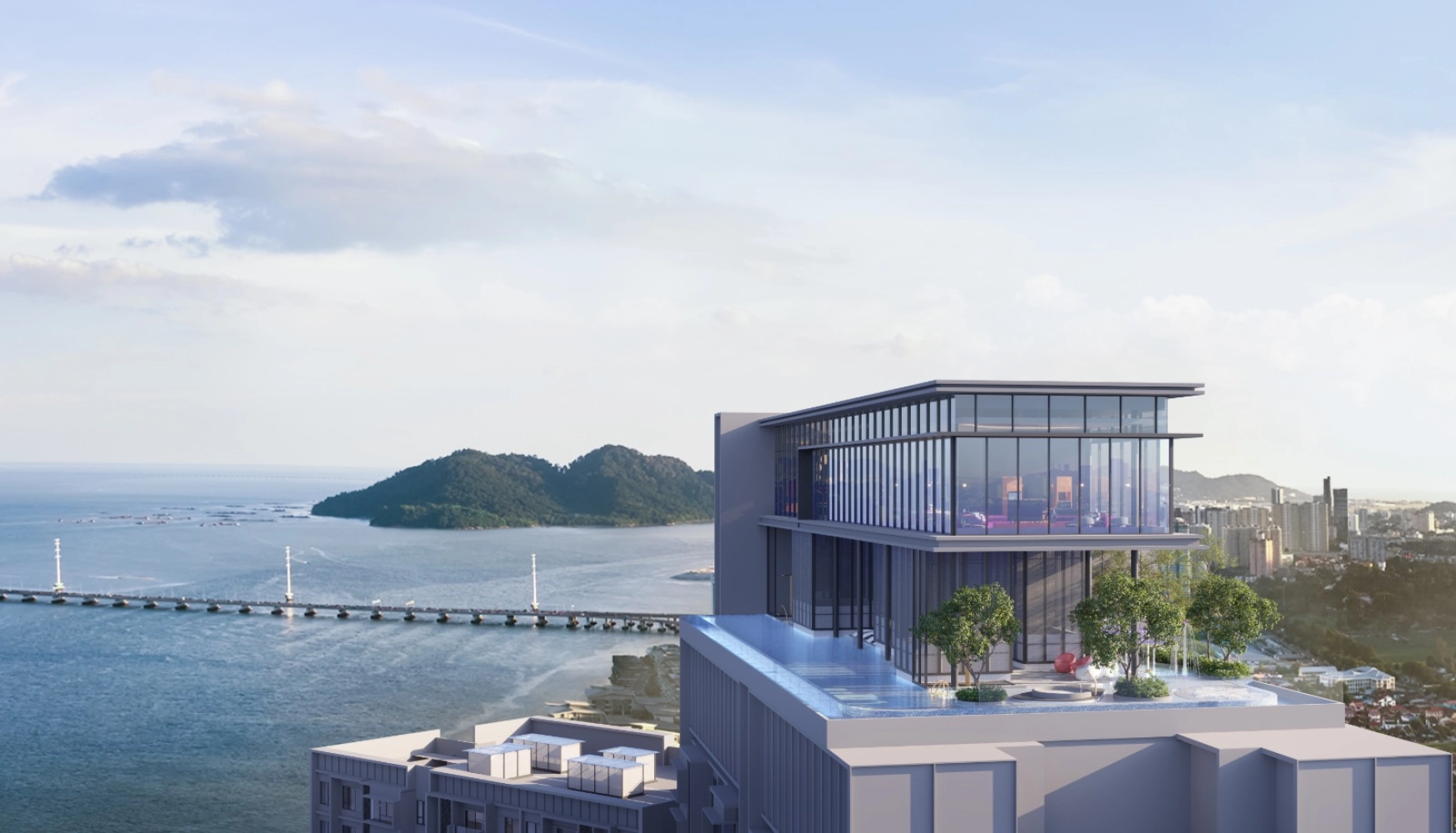 Artist impression of The Lighthauz sky pool and coastal outlook