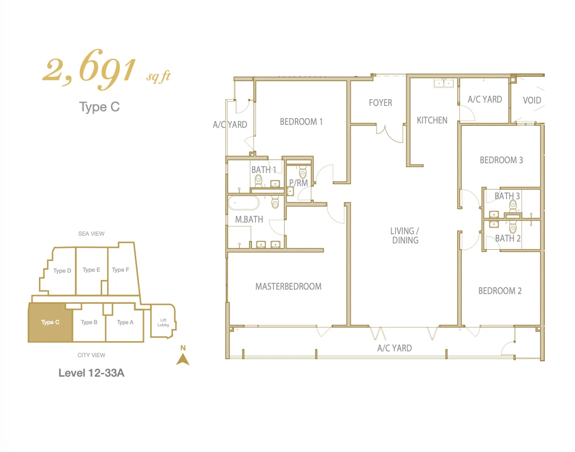 Cantonment Residence Type C floor plan