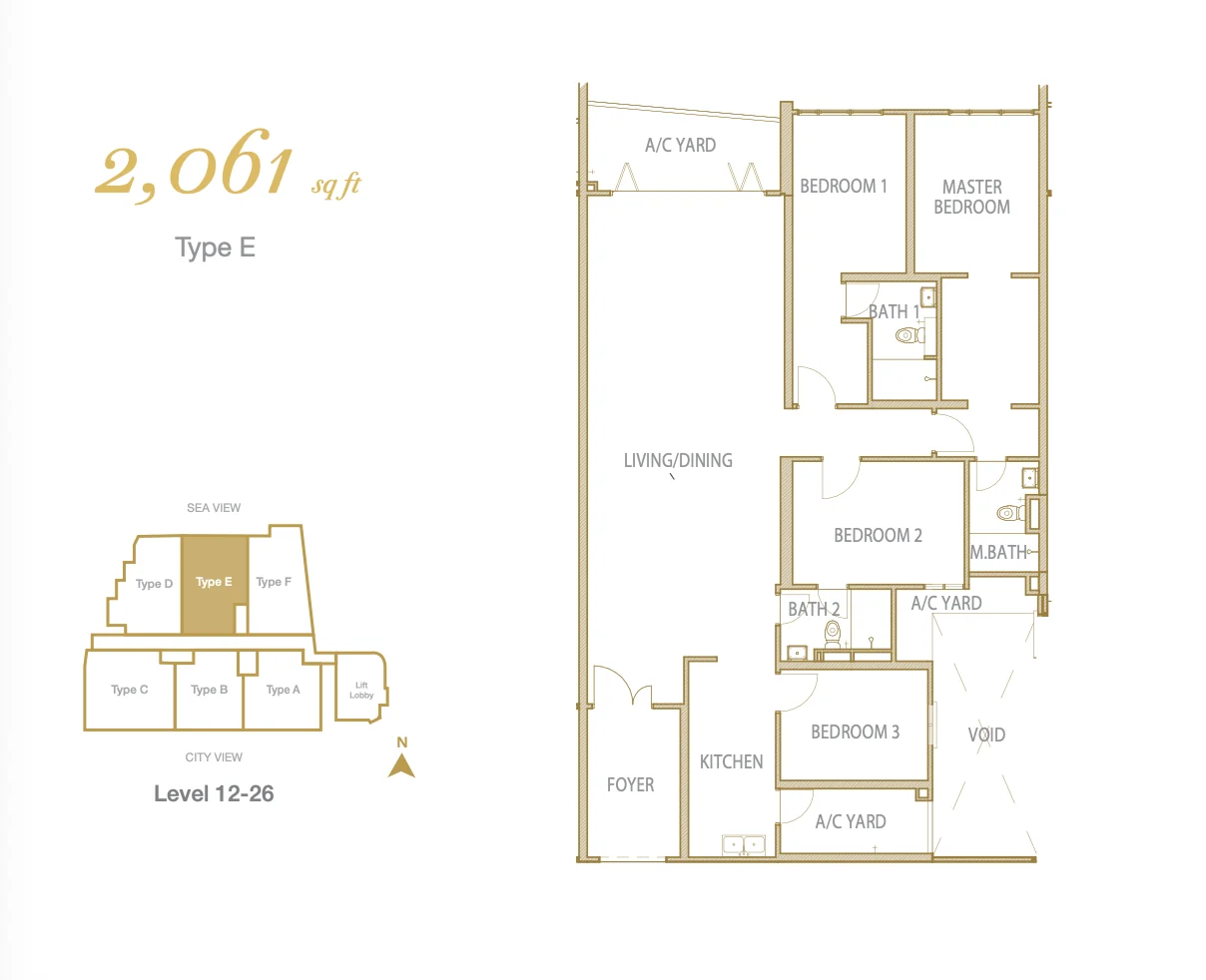 Cantonment Residence Type E floor plan