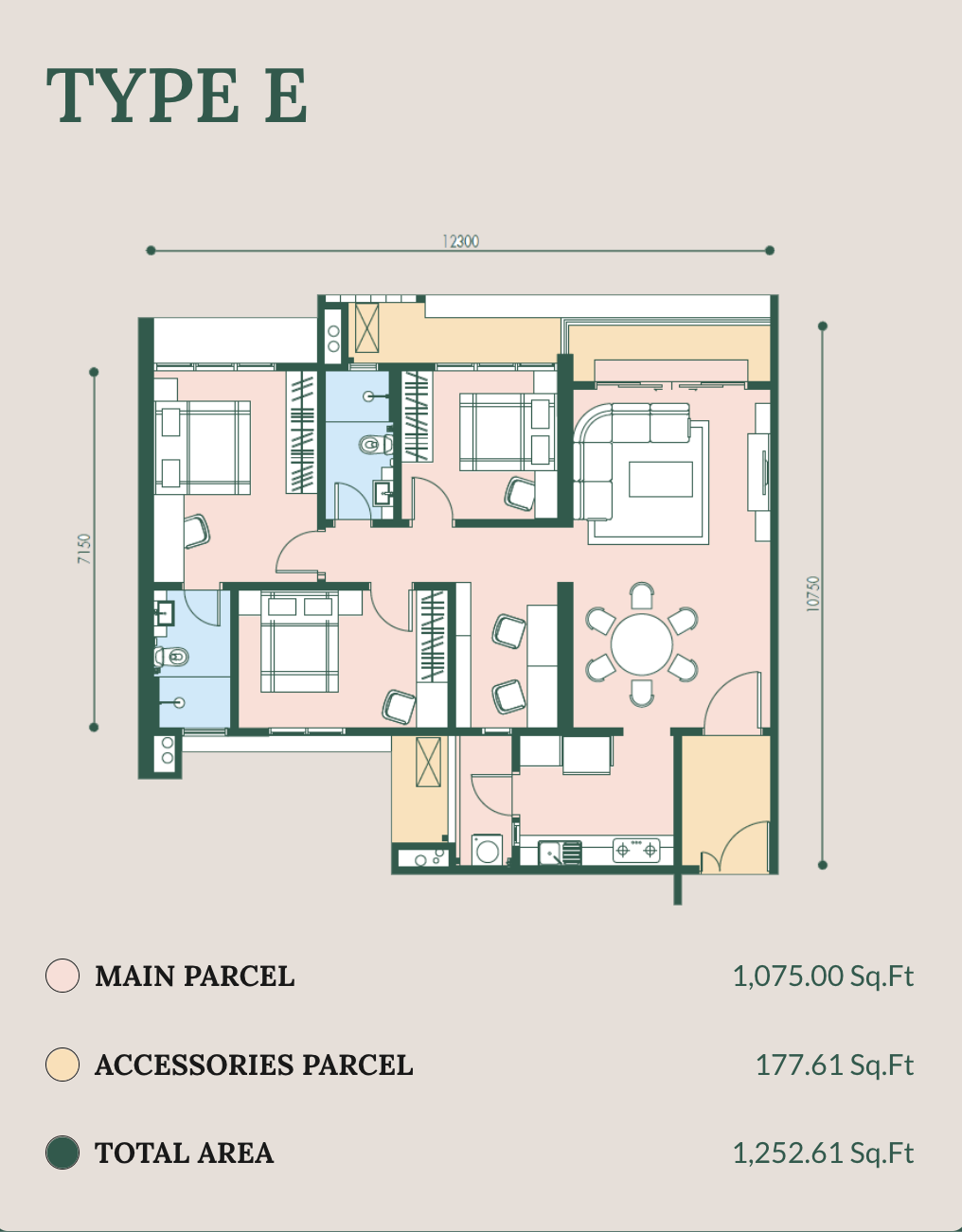 Goodwood Residence Type E floor plan