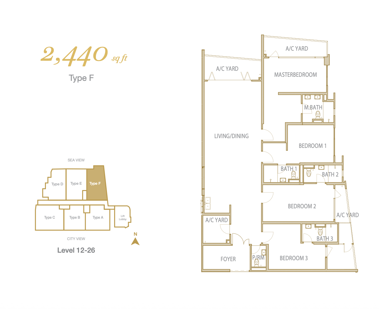 Cantonment Residence Type F floor plan