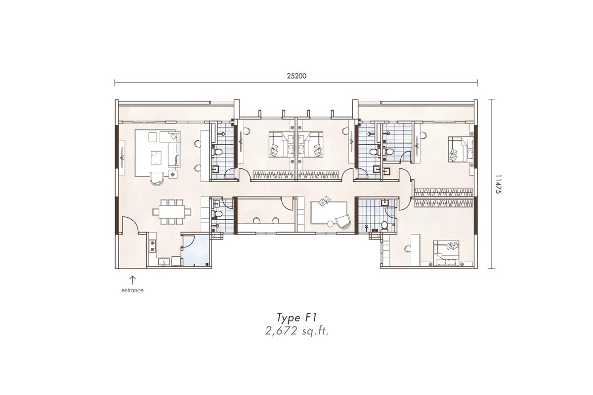 Alton Type F1 Sky Villa floor plan, approximately 2,672 square feet