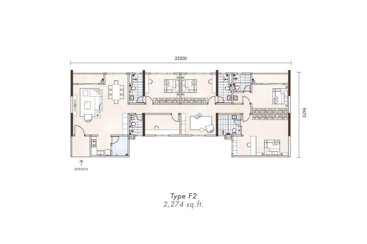 Alton Type F2 Sky Villa floor plan, approximately 2,274 square feet
