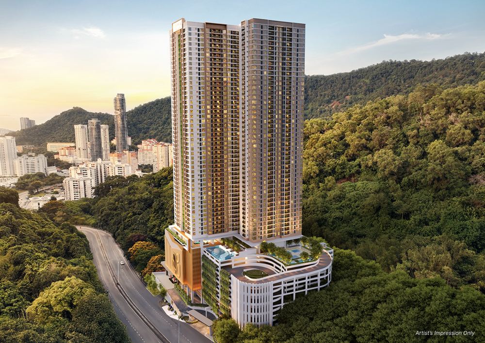 Artist impression of Pinnacle Bukit Gambier condominium towers in Gelugor, Penang