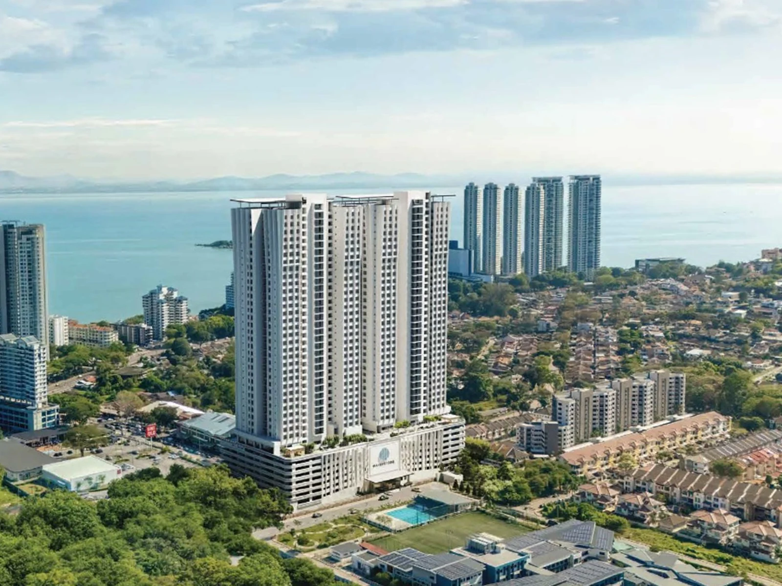 Waterstone condominium towers in Tanjung Bungah